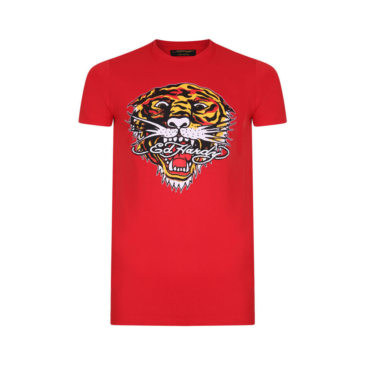 Textiel Heren T-shirts korte mouwen Ed Hardy Tiger mouth graphic t-shirt red Rood