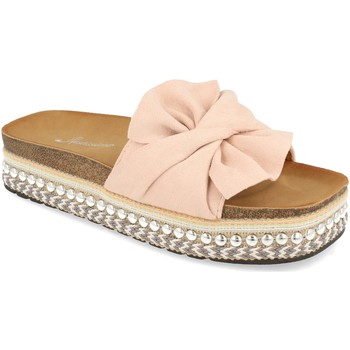Schoenen Dames Leren slippers Buonarotti YT5570 Roze