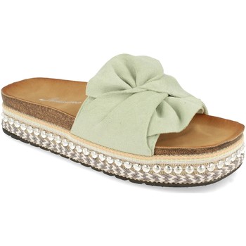 Schoenen Dames Leren slippers Buonarotti YT5570 Groen