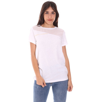 Textiel Dames T-shirts korte mouwen Ea7 Emporio Armani 3KTT34 TJ4PZ Wit