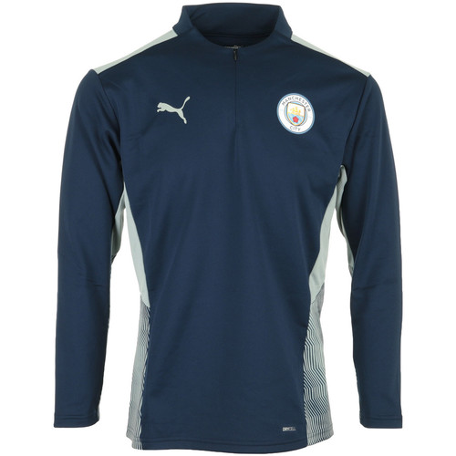 Textiel Heren Sweaters / Sweatshirts Puma Manchester City Training 1/4 Zip Top Blauw