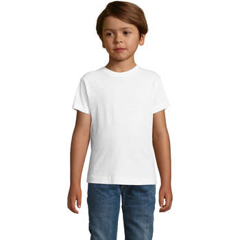 Textiel Jongens T-shirts korte mouwen Sols REGENT FIT CAMISETA MANGA CORTA Wit