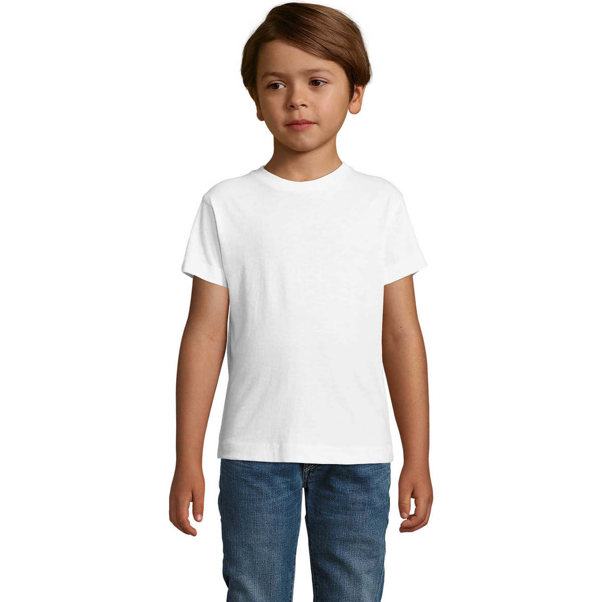 Textiel Kinderen T-shirts korte mouwen Sols REGENT FIT CAMISETA MANGA CORTA Wit