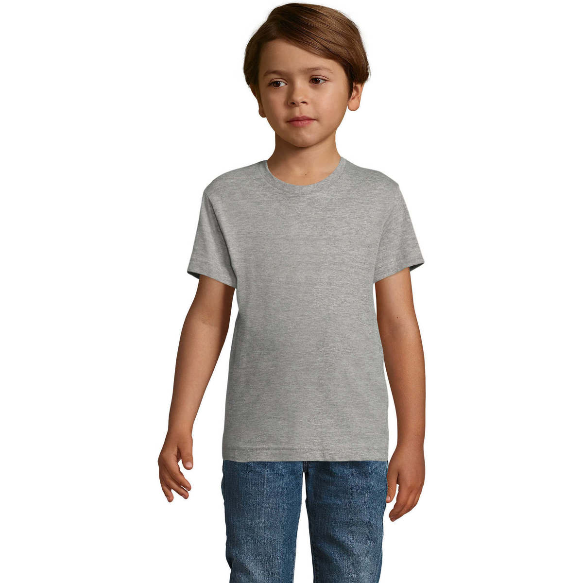 Textiel Kinderen T-shirts korte mouwen Sols REGENT FIT CAMISETA MANGA CORTA Grijs