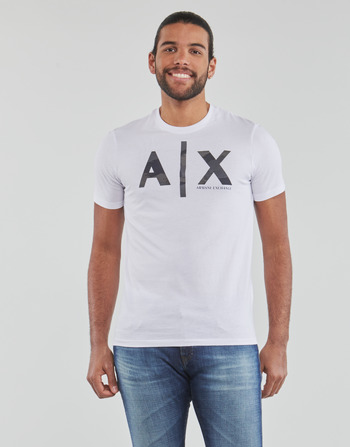 Textiel Heren T-shirts korte mouwen Armani Exchange 3LZTHA Wit / Camouflage