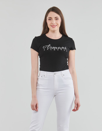 Textiel Dames T-shirts korte mouwen Armani Exchange 8NYT91 Zwart