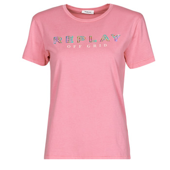 Textiel Dames T-shirts korte mouwen Replay W3318C Roze
