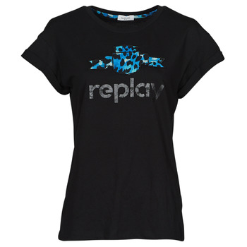 Textiel Dames T-shirts korte mouwen Replay W3525A Zwart