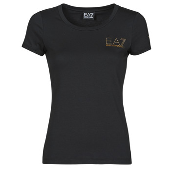 Textiel Dames T-shirts korte mouwen Emporio Armani EA7 TROLOPA Zwart