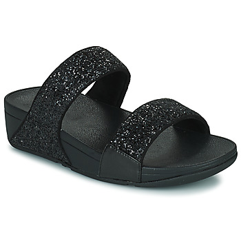 Schoenen Dames Leren slippers FitFlop Lulu Slide - Glitter Zwart