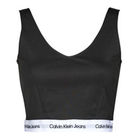 Ondergoed Dames Modern Bralette Calvin Klein Jeans CONTRAST TAPE MILANO STRAPPY TOP Zwart