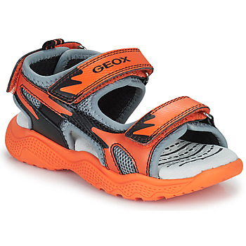 Schoenen Jongens Sandalen / Open schoenen Geox J SANDAL SPLUSH BOY Orange / Zwart