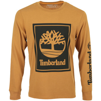 Textiel Heren T-shirts korte mouwen Timberland Stack Logo Tee LS Brown