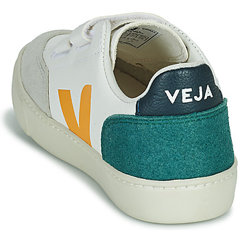 Veja Small V-12 Velcro Wit / Geel / Groen