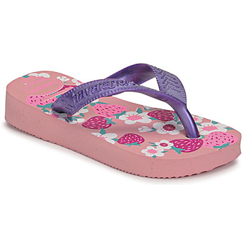 Schoenen Meisjes Slippers Havaianas KIDS FLORES Roze / Violet