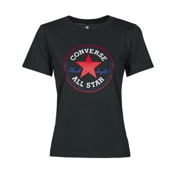 Textiel Dames T-shirts korte mouwen Converse Chuck Patch Classic Tee Converse /  zwart / Multi