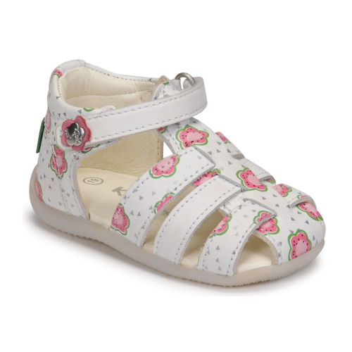 Schoenen Meisjes Sandalen / Open schoenen Kickers BIGFLO-2 Wit / Roze