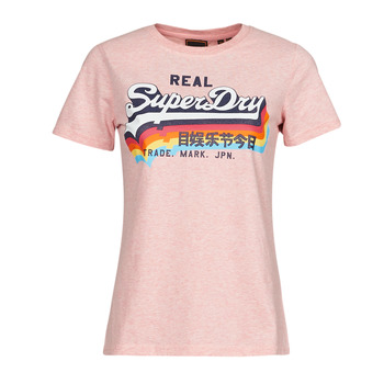 Textiel Dames T-shirts korte mouwen Superdry VL TEE Shell / Roze / Marl