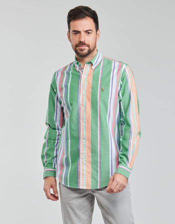 Textiel Heren Overhemden lange mouwen Polo Ralph Lauren Z216SC31 Multicolour / Green / Roze / Multi