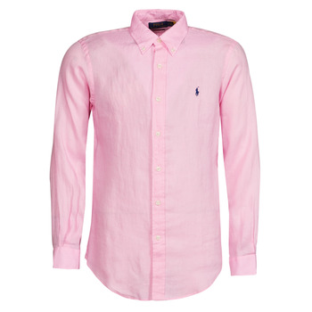 Textiel Heren Overhemden lange mouwen Polo Ralph Lauren Z221SC19 Roze / Carmel / Roze