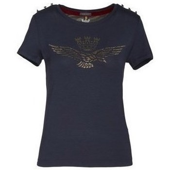 Textiel Dames T-shirts korte mouwen Aeronautica Militare 202TS1809DJ41408 Bleu marine
