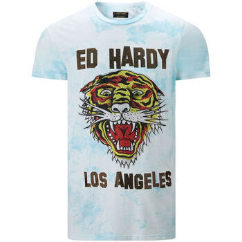 Textiel Heren T-shirts korte mouwen Ed Hardy - Los tigre t-shirt turquesa Blauw