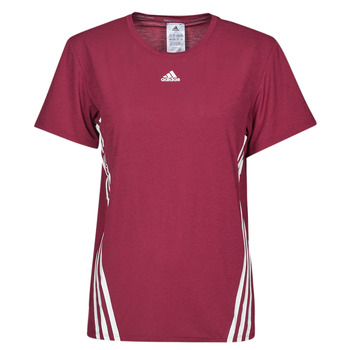 Textiel Dames T-shirts korte mouwen adidas Performance TRAIN WTR ICNS 3 Stripes T-SHIRT Bordeaux