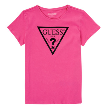 Textiel Meisjes T-shirts korte mouwen Guess CANCE  fuchsia
