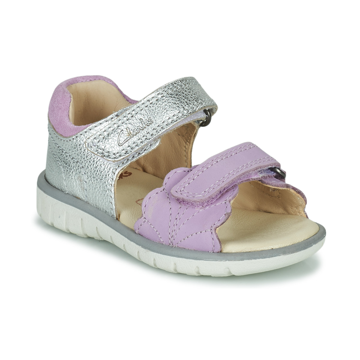 Schoenen Meisjes Sandalen / Open schoenen Clarks Roam Wing T. Zilver / Violet