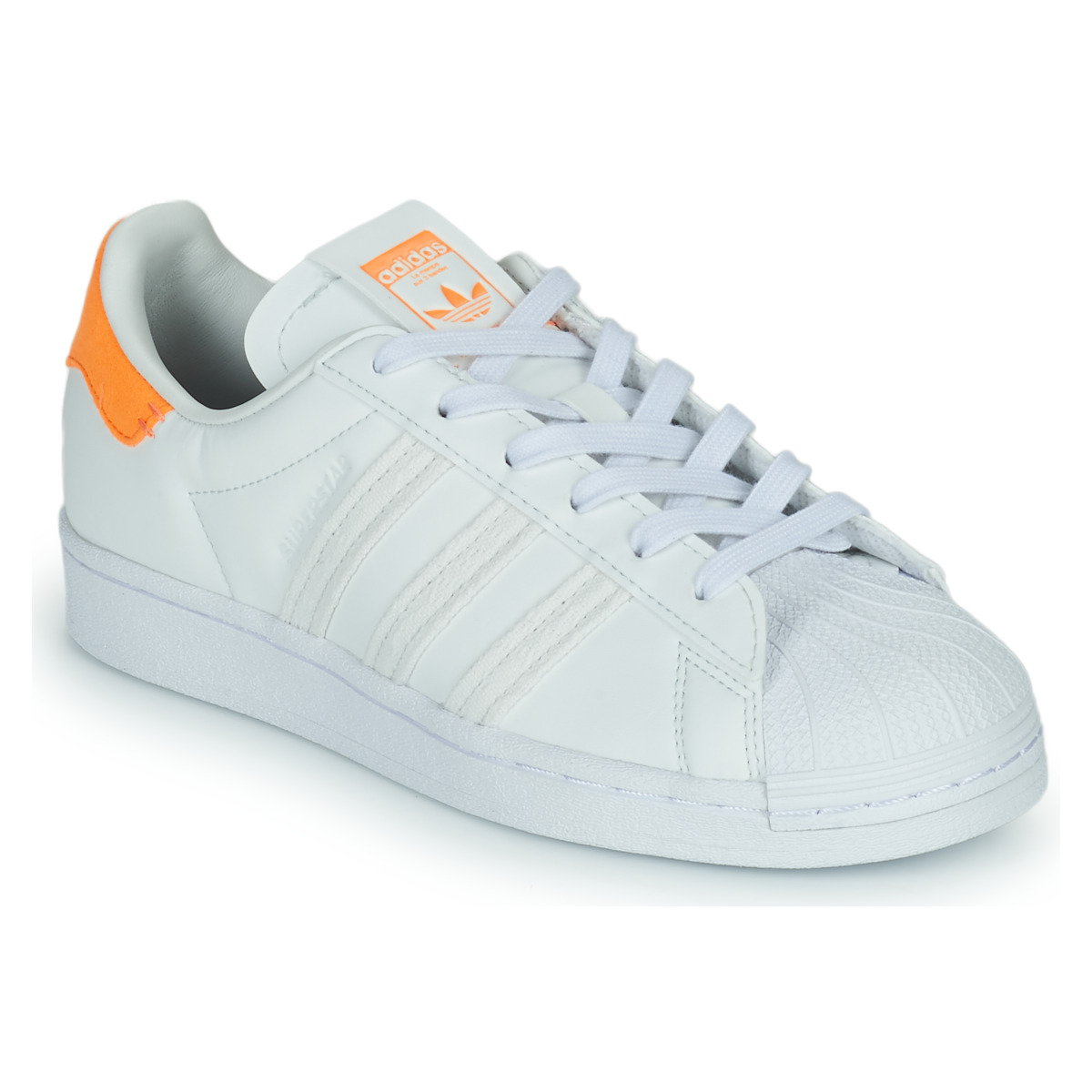 Schoenen Dames Lage sneakers adidas Originals SUPERSTAR W Wit / Orange