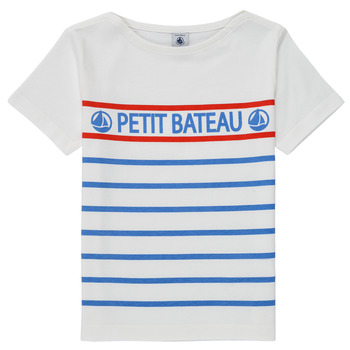 Textiel Jongens T-shirts korte mouwen Petit Bateau BLEU Blauw / Rood