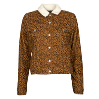 Textiel Dames Spijker jassen Levi's WT-TRUCKER-SHERPA Leopard / Ginger