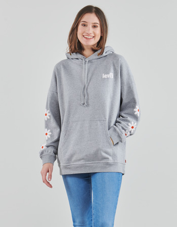 Textiel Dames Sweaters / Sweatshirts Levi's GRAPHIC RIDER HOODIE Hoodie / Fun / Multi / Flower / Logo / Heather / Grey