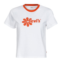 Textiel Dames T-shirts korte mouwen Levi's GRAPHIC JORDIE TEE Poster / Logo / Daisy / Chest / Hit / Wit / Enamel / Orange / Ri