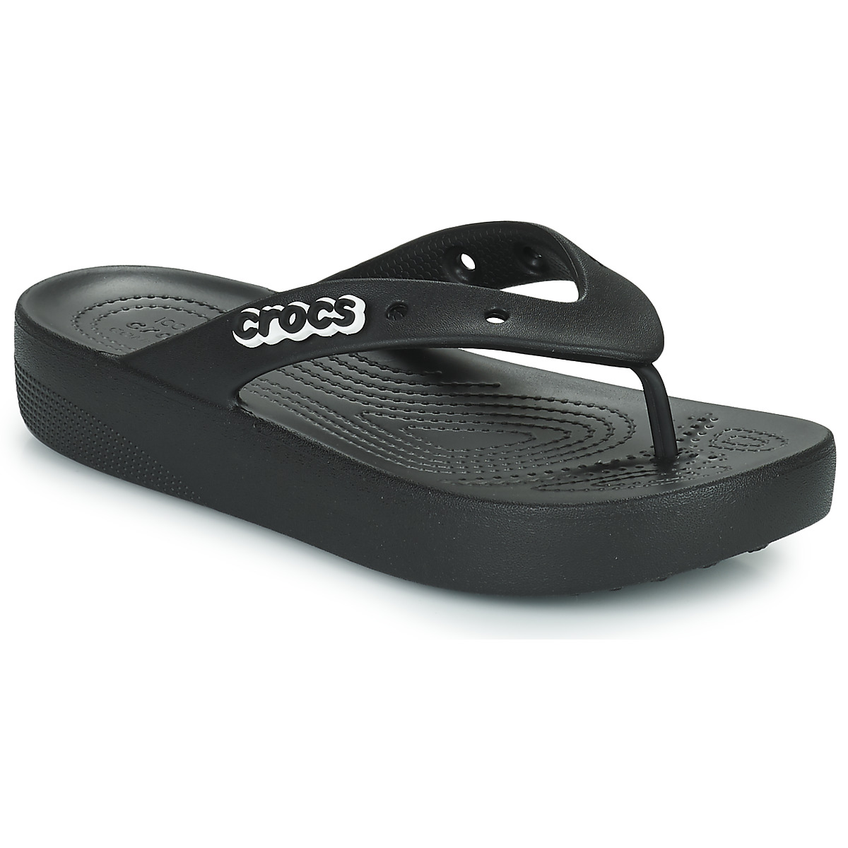 Schoenen Dames Slippers Crocs Classic Platform Flip W Zwart