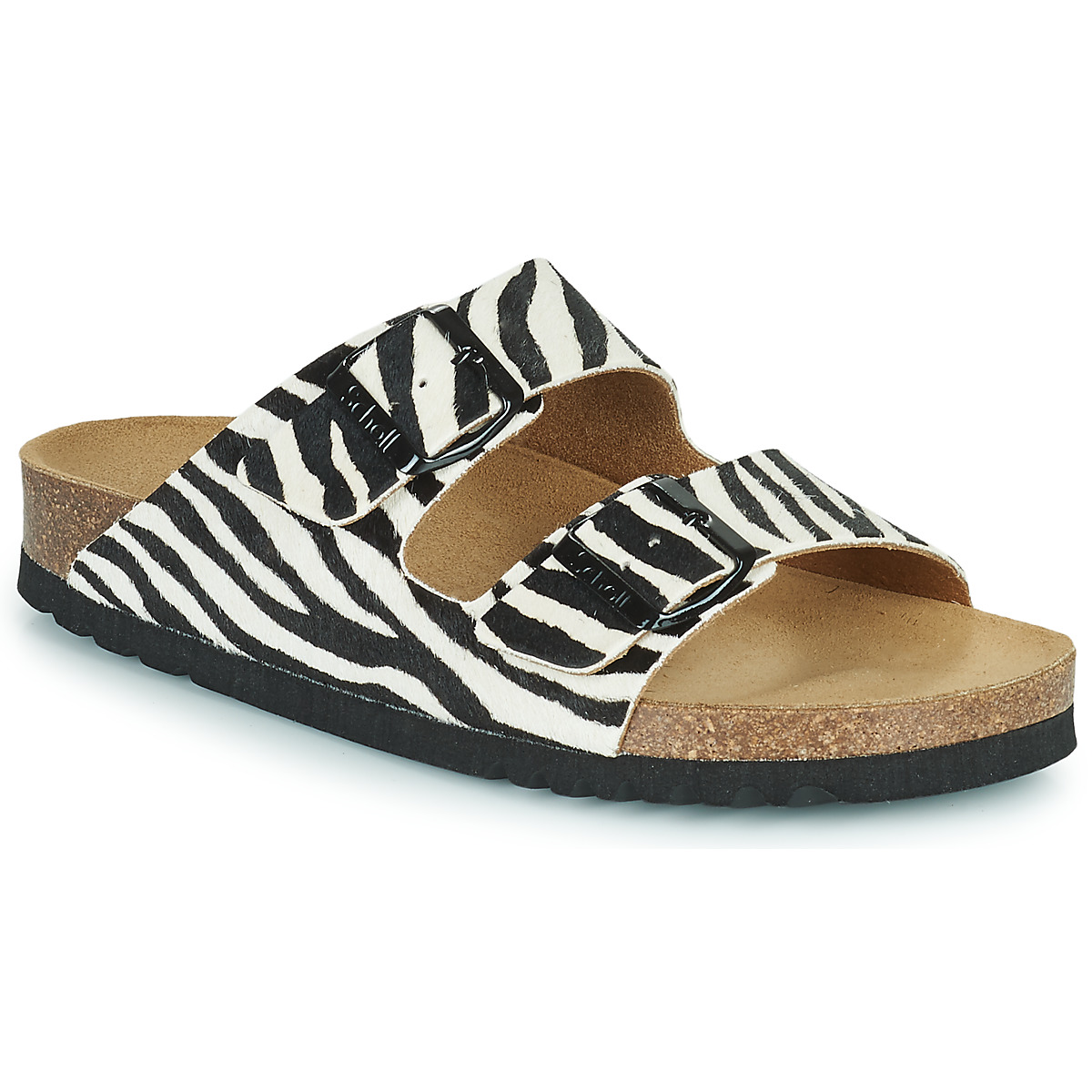 Schoenen Dames Leren slippers Scholl JOSEPHINE Zebra