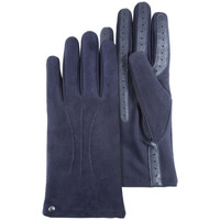 Accessoires Dames Handschoenen Isotoner gants tactile femme cuir velours marine 85226 Blauw