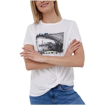 Textiel Dames T-shirts korte mouwen Pepe jeans  Wit