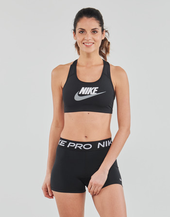 Textiel Dames Sport BHs Nike Swoosh Medium-Support Non-Padded Graphic Sports Bra  zwart / Wit / Particle / Grey