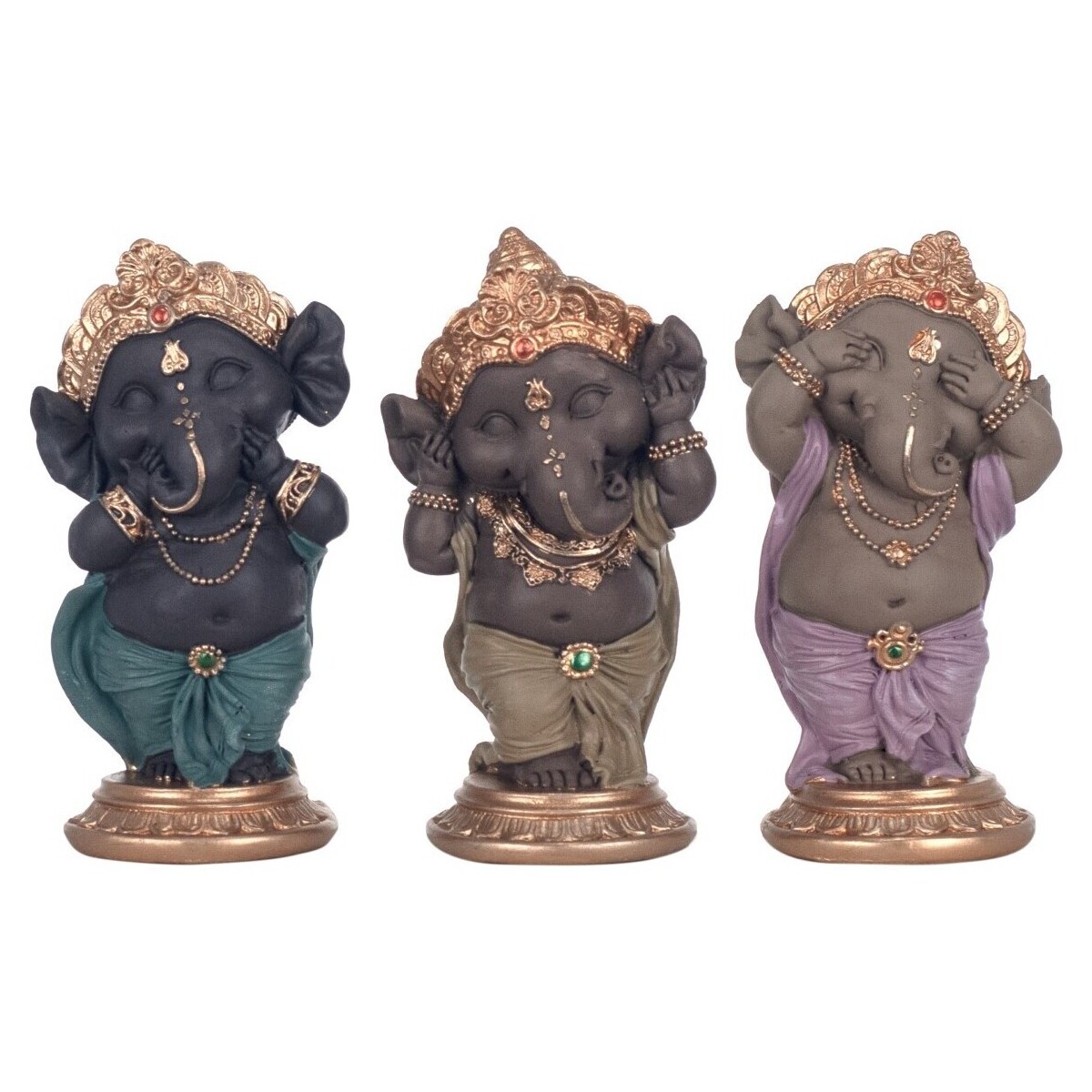 Wonen Beeldjes Signes Grimalt Figuur Ganesha 3 Eenheden Multicolour
