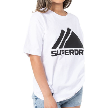 Textiel Dames T-shirts korte mouwen Superdry  Wit