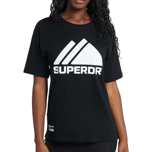 Textiel Dames T-shirts korte mouwen Superdry  Zwart