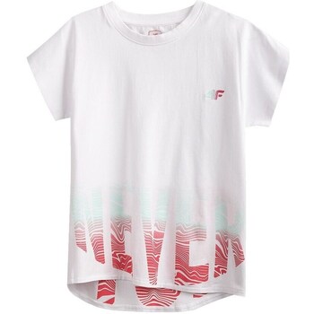 Textiel Meisjes T-shirts korte mouwen 4F JTSD006 Blanc, Rouge