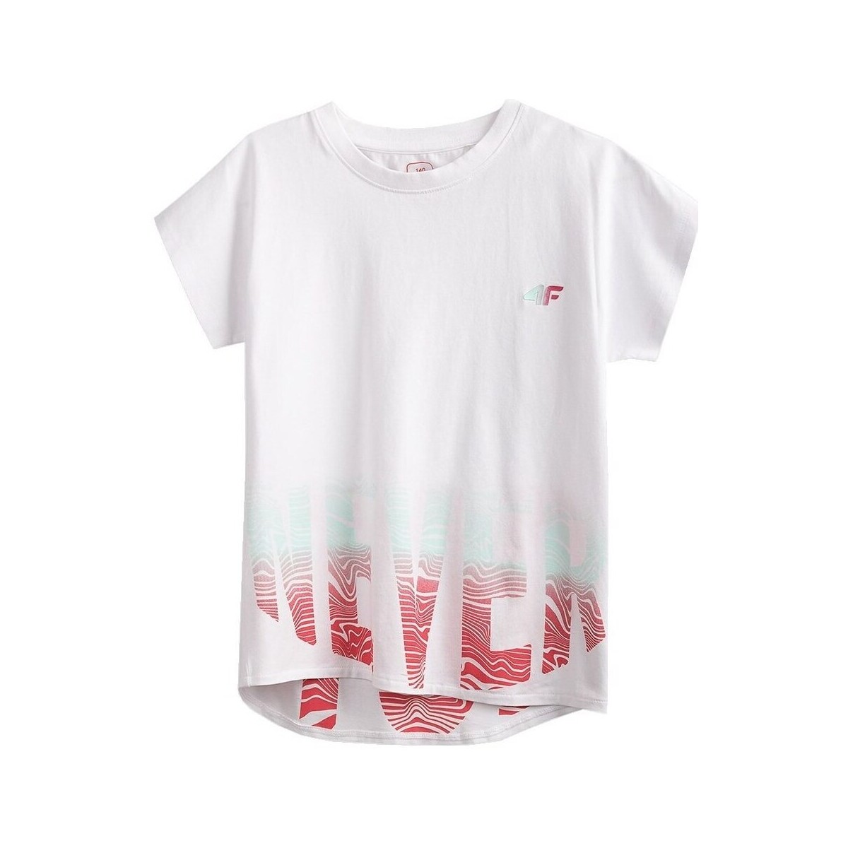 Textiel Meisjes T-shirts korte mouwen 4F JTSD006 Rouge, Blanc
