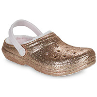 Schoenen Meisjes Klompen Crocs Classic Lined Glitter Clog T Goud