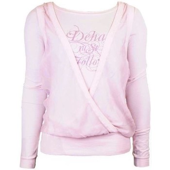 Textiel Dames T-shirts met lange mouwen Deha Koszulka Damska Z Długim Rękawem Różowy Roze