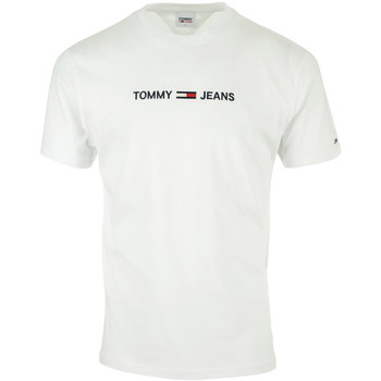 Textiel Heren T-shirts korte mouwen Tommy Hilfiger Straight Logo Tee Wit