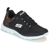 Schoenen Dames Lage sneakers Skechers FLEX APPEAL 4.0 Zwart / Leopard