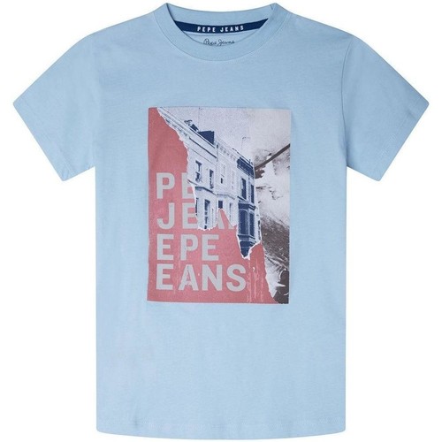 Textiel Jongens T-shirts korte mouwen Pepe jeans  Blauw