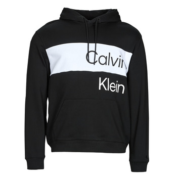 Textiel Heren Sweaters / Sweatshirts Calvin Klein Jeans INSTITUTIONAL BLOCKING HOODIE Zwart / Wit